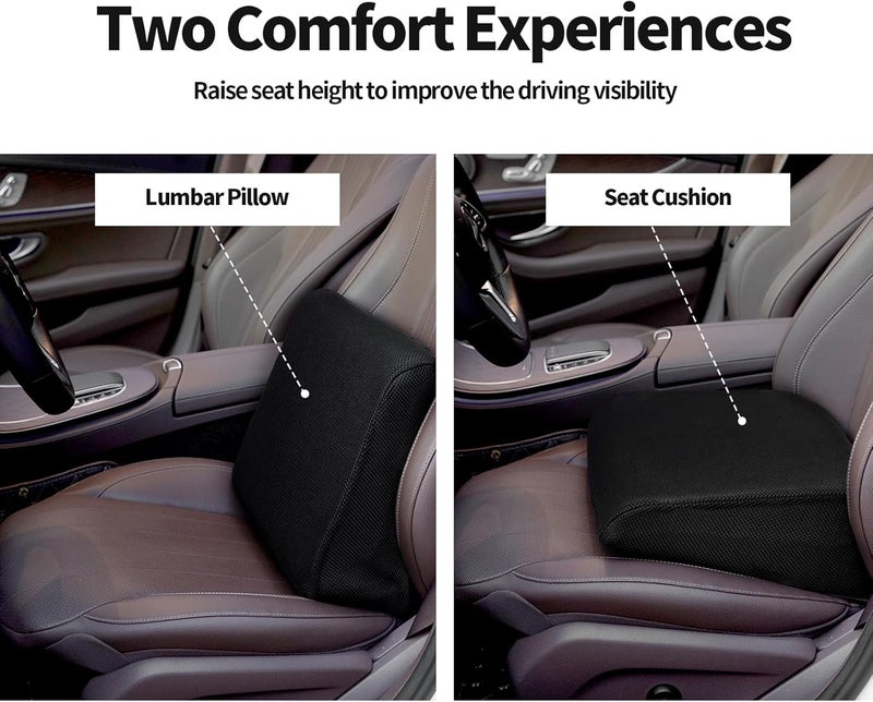 HOMBYS High Density Foam Car Seat Cushions for Short People,Car Booster Seat for Short Drivers,Ultra Thick Adult Booster Seat for Car Driving,Wedge Seat Cushion 6" Thickness,Black Mesh Cover - Image 3